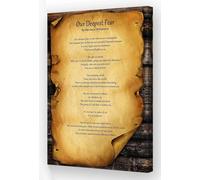 KCDFDVJFBM Vintage Inspirational Quote Wall Art, Our Deepest Fear Framed Poem Print, Marianne Williamson Motivational Poster for Bedroom Office Decor(Unframed,12x18inch(30x45cm))