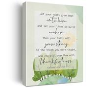 KCDFDVJFBM Watercolor Scripture Art Let Your Roots Grow Down Into Him Canvas Print Inspirational Wall-Art for Home Decor(Unframed,08x12inch(20x30cm))