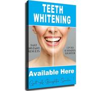KCDFDVJFBM Wellness Poster Hygiene and Teeth Whitening Guide Canvas Wall-Art for Home Spa and Bathroom(Framed,12x18inch(30x45cm))