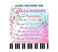 KCDFDVJFBM When you enter this classroom Teacher Welcome Sign Music Classroom Rules Printable Poster(Unframed,08x12inch(20x30cm))