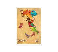 KCDFDVJFBM Wine Map of Poster Northern Central Southern Vineyard Regions Grape Varieties Chart Wall-Art For Study Wine Tasting Room Living Room(Framed,08x12inch(20x30cm))