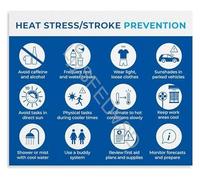 KCDFDVJFBM Workplace Heat Stress Heat Stroke Prevention Guide Poster 12 Tips Infographic Educational Chart Wall-Art(Unframed,08x12inch(20x30cm))