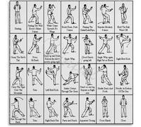 KCDFDVJFBM Yang Style 24 Form Tai Chi Poster - Beijing Simplified Form for Chinese Martial Arts Lovers, Home & Gym Wall Decoration(Unframed,12x18inch(30x45cm))