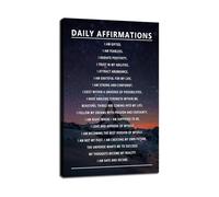 KCDFDVJFBM You Are Enough Self Care Quote Canvas Poster Motivational Wall-Art for Bedroom Office Room Daily Affirmations Mental Health Gift for Her(Framed,12x18inch(30x45cm))