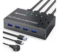 KCEVE selettore Switch USB 3.0 a 4 porte, Switcher KVM 4 computer che condividono 4 dispositivi USB, Switcher periferico USB per tastiera Mouse