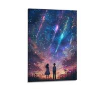 KCFDKKDK Poster decorativo da parete su tela, motivo: coppia sotto il cielo stellato, stampa moderna per camera da letto, 40 x 60 cm
