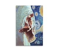 KCFDKKDK Poster decorativo su tela con immagine di Babbo Natale di Dio St. Rry Night, decorazione artistica da parete moderna per la camera da letto, 30 x 45 cm