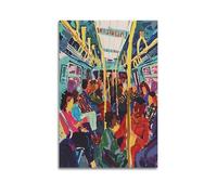 KCFDKKDK Stampa artistica da parete colorata della metropolitana, poster con vita urbana, decorazione artistica da parete, poster decorativo su tela, poster decorativo moderno, per camera da letto, 20