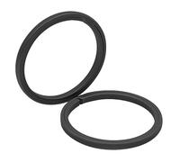 KCFEV Anello portachiavi nero, 2 pezzi, in titanio, con lato in titanio, resistente, anello portachiavi (medio)
