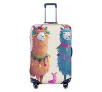 KCGSDEGV Alpaca Llama Prints, copertura elastica per bagagli con cerniere invisibili, protezione universale per valigie da viaggio, viaggi d'affari, Nero , M(22-24inch suitcase), Valigia