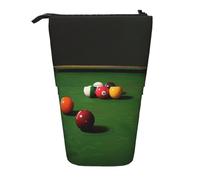 KCGSDEGV Astuccio espandibile con stampa biliardo, organizer per penne scolastiche, trucchi e viaggi, per studenti e artisti