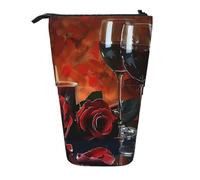 KCGSDEGV Astuccio espandibile con stampa di rose e candele, per scuola, trucchi e viaggi, per studenti e artisti