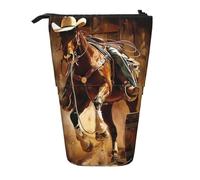 KCGSDEGV Astuccio espandibile con stampa Rodeo degli Stati Uniti occidentali, per penne scolastiche, trucchi e viaggi, per studenti e artisti