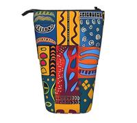 KCGSDEGV Astuccio espandibile con stampe africane nazionali, organizer per penne scolastiche, trucchi e viaggi, per studenti e artisti