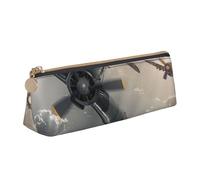 KCGSDEGV Astuccio in pelle con stampa di aeroplano della Seconda Guerra Mondiale della Seconda Guerra Mondiale, Astuccio per matite e penne, per la scuola, per ragazze e ragazzi