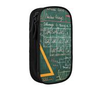 KCGSDEGV Astuccio nero con formule, forme, teoria, lezione di matematica, parola, stampata, grande capacità, grazioso astuccio per matite e articoli di cancelleria, per la scuola, ragazze e ragazzi