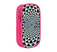 KCGSDEGV Astuccio nero con stampa artistica a spirale con illusione ottica e grande capacità, grazioso astuccio per cancelleria, per scuola, ragazze e ragazzi, rosa, Taglia unica, Zaino per la scuola