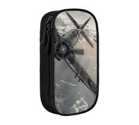 KCGSDEGV Astuccio nero con stampa di aeroplani della Seconda Guerra Mondiale, grande capacità, grazioso astuccio per cancelleria per scuola, ragazze e ragazzi, Nero , Taglia unica, Zaino per la scuola