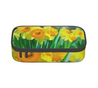 KCGSDEGV Astuccio per matite con stampa di narcisi, grazioso astuccio per matite e penne, astuccio per cancelleria, organizer per scuola, ragazze e ragazzi