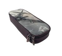 KCGSDEGV Astuccio per penne e matite con aeroplano della Seconda Guerra Mondiale della Seconda Guerra Mondiale, per Studenti, Ragazze, Ragazzi, Carino Astuccio in Pelle Portamatite Organizer per