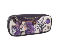 KCGSDEGV Astuccio per penne e matite con stampa di stregoneria magica, stile bohémien, per studenti, ragazze e ragazzi, grazioso astuccio in pelle per matite, organizer per cancelleria per bambini