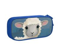 KCGSDEGV Astuccio portapenne con stampa artistica di pecora, per ragazze e ragazzi, grande capacità, grazioso astuccio per cancelleria, colore nero, Blu, Taglia unica, Zaino per la scuola