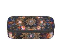 KCGSDEGV Astuccio rettangolare con stampa artistica con mandala, grazioso scomparto per matite, portapenne, astuccio per cancelleria, organizer per scuola, ragazze e ragazzi