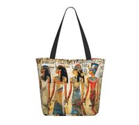KCGSDEGV Azurite Teal e Foil Gold Oil Marble Pattern Printing Tote Bag per le donne Borsa a tracolla grande leggera con cerniera per shopping, scuola, lavoro, viaggi, Donne nell'antico Egitto, Taglia