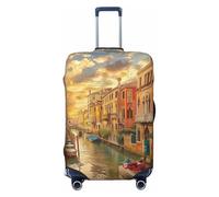KCGSDEGV Bella copertura elastica per bagagli con stampe di vista sul canale di Venezia, con cerniere invisibili, protezione universale per valigie da viaggio, viaggi d'affari, Nero , XL(29-32inch