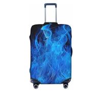 KCGSDEGV Blue Flame Prints, copertura elastica per bagagli con cerniere invisibili, protezione universale per valigie da viaggio, viaggi di lavoro, Nero , XL(29-32inch suitcase), Valigia