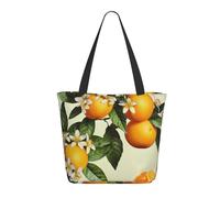 KCGSDEGV Borsa a tracolla leggera con stampa glitterata nera e bianca per donna, con manico grande, borsa a tracolla leggera con cerniera per shopping, scuola, lavoro, viaggi, Fiori gialli e frutti