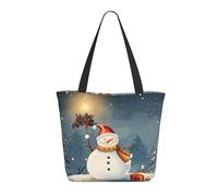KCGSDEGV Borsa tote da donna con stampa di fiori e tramonto con natura, borsa a tracolla leggera con cerniera per shopping, scuola, lavoro, viaggi, Merry Christmas., Taglia unica