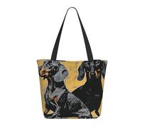 KCGSDEGV Borsa tote da donna con stampa di parole e lezioni di matematica con formule e forme, borsa a tracolla leggera con cerniera per shopping, scuola, lavoro, viaggi, Bassotto, Taglia unica