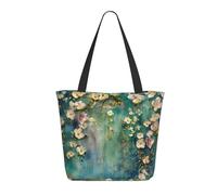 KCGSDEGV Borsa tote da donna con stampa di parole e lezioni di matematica con formule e forme, borsa a tracolla leggera con cerniera per shopping, scuola, lavoro, viaggi, Albero Fiori Di Edera