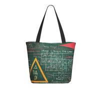 KCGSDEGV Borsa tote da donna con stampa di parole e lezioni di matematica con formule e forme, borsa a tracolla leggera con cerniera per shopping, scuola, lavoro, viaggi, Formule Forme Teoria