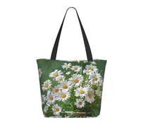 KCGSDEGV Borsa tote da donna con stampa di parole e lezioni di matematica con formule e forme, borsa a tracolla leggera con cerniera per shopping, scuola, lavoro, viaggi, Fiori Floreali Margherite