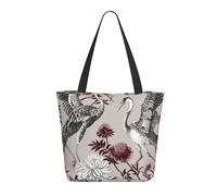 KCGSDEGV Borsa tote da donna con stampa di parole e lezioni di matematica con formule e forme, borsa a tracolla leggera con cerniera per shopping, scuola, lavoro, viaggi, Incisione botanica con erbe