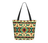 KCGSDEGV Borsa tote da donna con stampa di parole e lezioni di matematica con formule e forme, borsa a tracolla leggera con cerniera per shopping, scuola, lavoro, viaggi, Motivo geometrico etnico