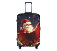 KCGSDEGV Christmas Magic Prints, copertura elastica per bagagli con cerniere invisibili, protezione universale per valigie da viaggio, viaggi d'affari, Nero , S(18-21inch suitcase), Valigia