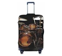 KCGSDEGV Cool Drum Set Prints, copertura elastica per bagagli con cerniere invisibili, protezione universale per valigie, viaggi di lavoro, viaggi, Nero , XL(29-32inch suitcase), Valigia