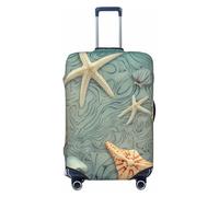 KCGSDEGV Copertura elastica per bagagli con cerniere invisibili, protezione universale per valigie, viaggi, viaggi d'affari, motivo conchiglie, Nero , XL(29-32inch suitcase), Valigia