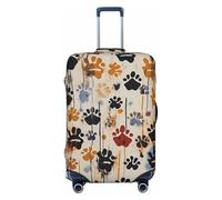 KCGSDEGV Copertura elastica per bagagli con impronte di ossa di cane, con cerniere invisibili, protezione universale per valigie da viaggio, viaggi d'affari, Nero , XL(29-32inch suitcase), Valigia