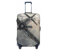 KCGSDEGV Copertura elastica per bagagli con stampa di aeroplani della Seconda Guerra Mondiale, con cerniere invisibili, protezione universale per viaggi, viaggi d'affari, Nero , M(22-24inch suitcase