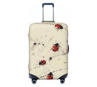 KCGSDEGV Copertura elastica per bagagli con stampa di coccinelle e tracce di coccinelle, con cerniere invisibili, protezione universale per valigie da viaggio, viaggi d'affari, Nero , XL(29-32inch
