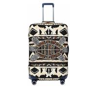 KCGSDEGV Copertura elastica per bagagli con stampa etnica tartaruga a righe con cerniere invisibili, protezione universale per viaggi, viaggi d'affari, Nero , S(18-21inch suitcase), Valigia