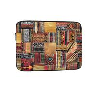 KCGSDEGV Custodia protettiva in tessuto africano con stampa patchwork per computer portatile per la massima protezione - borsa per tablet, Nero , 15 inch