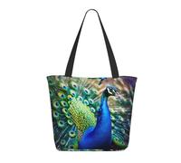 KCGSDEGV Divertente borsa tote con stampa di api per le donne borsa con manico grande borsa a tracolla leggera con cerniera per shopping, scuola, lavoro, viaggi, Bellissimo pavone., Taglia unica