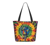 KCGSDEGV Divertente borsa tote con stampa di api per le donne borsa con manico grande borsa a tracolla leggera con cerniera per shopping, scuola, lavoro, viaggi, Tie-Dye Danzante, Taglia unica