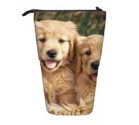KCGSDEGV Golden Retriever - Astuccio espandibile con stampa di cuccioli di cane e cuccioli, organizer espandibile per scuola, trucchi e viaggi, per studenti e artisti