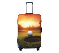 KCGSDEGV Golf Sport at Sunset Prints, copertura elastica per bagagli con cerniere invisibili, protezione universale per viaggi, viaggi d'affari, Nero , M(22-24inch suitcase), Valigia